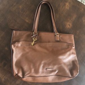 Cognac Fossil tote